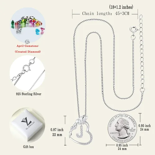 Miniatura 6 de YL Collar con inicial de mariposa para mujer, plata de ley 925, con dije de corazón de amor, alfabeto A-Z