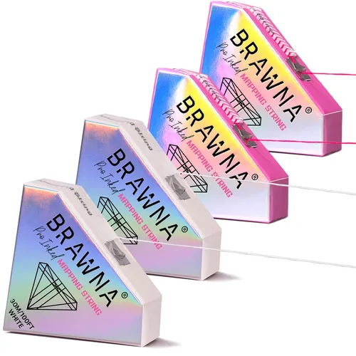Miniatura 9 de BRAWNA [Versión mejorada] 30 metros de hilo blanco de mapeo de cejas para medición de cejas - Suministros de microblading - Kit PMU - Kit de 2-Blanco