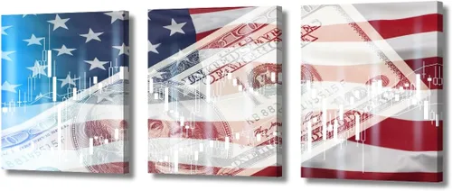 Miniatura 49 de Arte de pared de Crisis in USA para sala de estar, bandera de Estados Unidos, decoración del hogar, gráficos de otoño en Estados Unidos de América