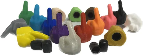 Miniatura 9 de 5 tapas de válvula de dedo medio, 16 colores, fabricadas en Estados Unidos