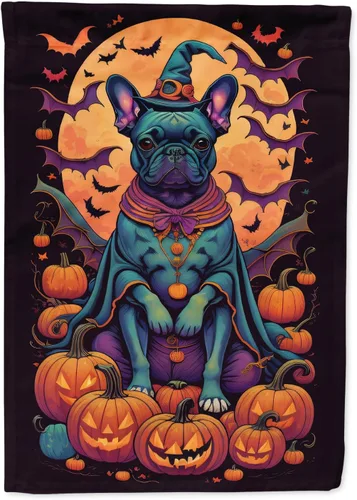 Miniatura 21 de Caroline's Treasures DAC1466GF - Bandera decorativa para jardín de Halloween de Affenpinscher Witchy para jardín, decoración para patio exterior