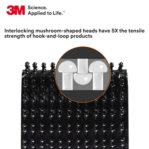Miniatura 3 de 3M Cierre con cierre doble SJ3542, tipo 170, 1 pulgada x 50 yardas, resistente, negro, uso industrial, interior, ideal para metal, acrílico, PC