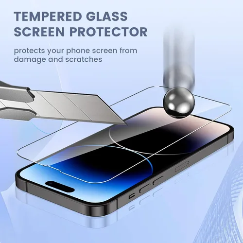 Miniatura 6 de Maxdara [6 en 1] Protector de Pantalla para iPhone 14 Pro (6.1 pulgadas), Paquete de 2 Protectores de Pantalla Trasera para iPhone 14 Pro