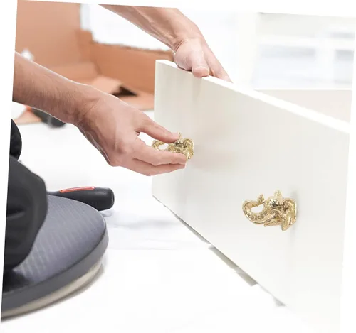 Miniatura 5 de Housoutil Perillas de latón para gabinete, manijas de decoración del hogar, pomos de cajón fáciles de instalar