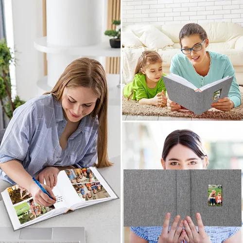 Miniatura 6 de Aevdor - Álbum de fotos de 4 x 6 pulgadas, 240 bolsillos, con espacio para escribir, álbum de fotos para bebé, boda, familia, con notas, cubierta