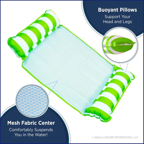 Miniatura 4 de Aqua Original Monterey - Hamaca flotante 4 en 1 para piscina y hamaca de agua, multiusos, inflable para adultos, material patentado de PVC grueso