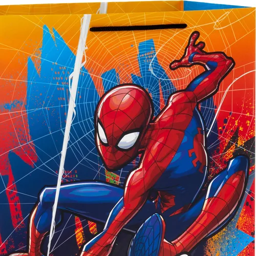 Miniatura 6 de Hallmark Bolsas de regalo de Spider-Man de Marvel (2 bolsas: 1 grande de 13 pulgadas, 1 extra grande de 15 pulgadas) para cumpleaños, Halloween