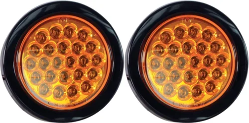 Miniatura 4 de All Star Truck Parts Luz estroboscópica empotrable LED redonda de 4 pulgadas, 24 LED DOT/SAE aprobado y marcado, impermeable, súper brillante