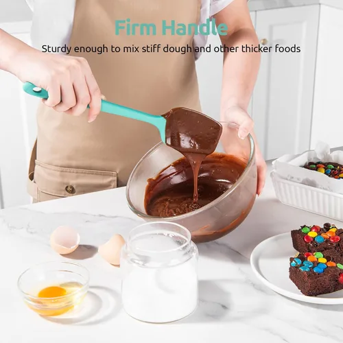 Miniatura 3 de U-Taste Juego de espátulas de cuchara de silicona, 600ºF de alta resistencia al calor, raspador de goma flexible de grado alimenticio, mezcla
