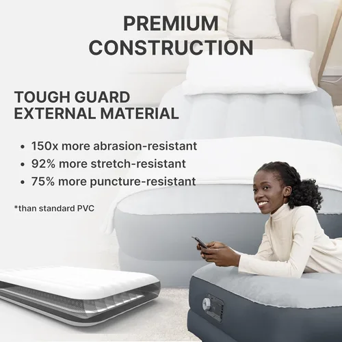 Miniatura 4 de SleepLux Colchón de aire tamaño individual súper suave y cómodo, protector resistente extra duradero con almohada integrada elevada de 15 pulgadas