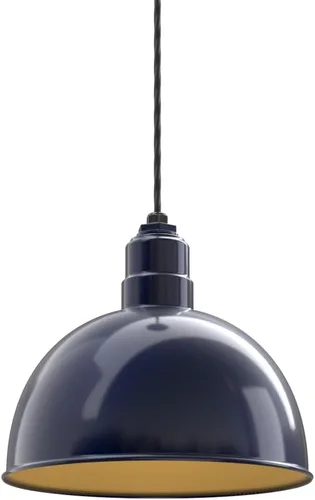 Miniatura 31 de Steel Lighting Co. Colgante de cuenco rosa Lámpara montada en el techo Cúpula de 15 pulgadas vástago de 12 pulgadas Estilo granero de acero