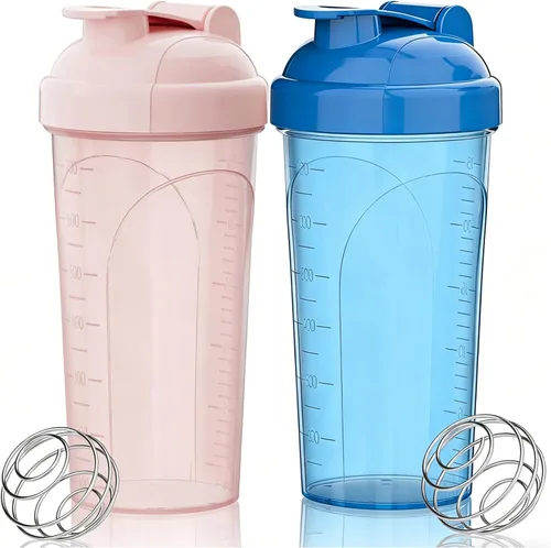 Miniatura 14 de Botella agitadora - 650ml/23oz, duradera y a prueba de fugas, perfecta para batidos de proteínas súper cremosos para el fitness - Rosa