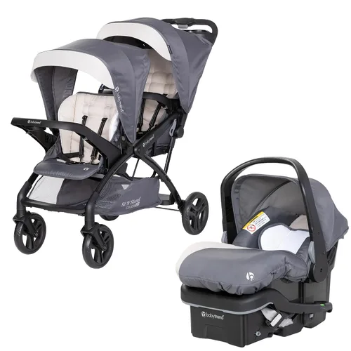 Miniatura 14 de Baby Trend Cochecito de bebé y niño pequeño doble y asiento de coche combo, juego de 2 piezas, Stormy - Cochecito de viaje ligero y compacto