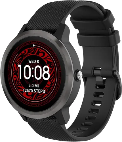 Miniatura 5 de Correa deportiva de repuesto de silicona compatible con Garmin Venu Sq 2 Music/Venu 2 Plus/Venu Sq Music, Vivomove 6 5 3 Music, Vivomove Luxe, Negro