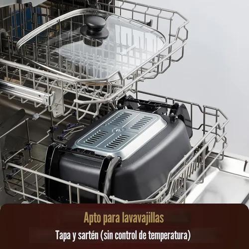 Miniatura 7 de Elite Gourmet EG6203 Extra Deep 16"x13"x3.2" (10.5Qt.) Resistente a los arañazos, boquilla fácil de verter, apta para lavavajillas, sartén eléctrica