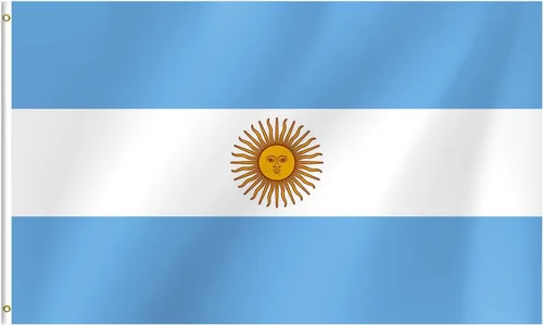Bandera argentina de 3 x 5 pies para fiestas, desfiles, eventos deportivos, fiestas patrióticas, decoración interior y exterior
