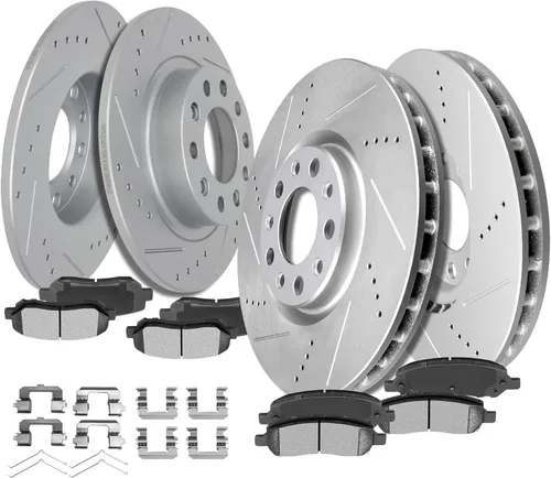 Miniatura 11 de Kit de frenos y rotores, SCITOO 4 rotores de freno y 8 pastillas de freno de cerámica para Jeep Grand para Cherokee 1999-2004