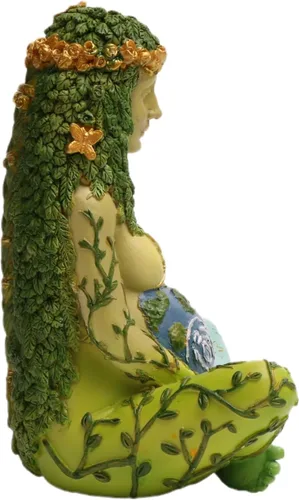 Miniatura 2 de Estatua de la Madre Tierra, 7 "Fertilidad Gaia Diosa Estatua, Naturaleza Embarazada Wiccan Altar Suministros, Moon Yoga Alter Table Witchcraft
