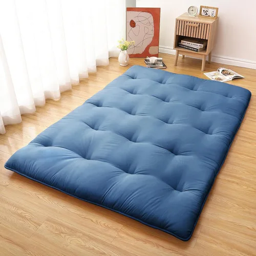 Miniatura 8 de IDEALHOUSE Colchón de futón japonés, colchón de suelo para dormir, almohadilla plegable gruesa y enrollable y tapete de tatami para dormitorio