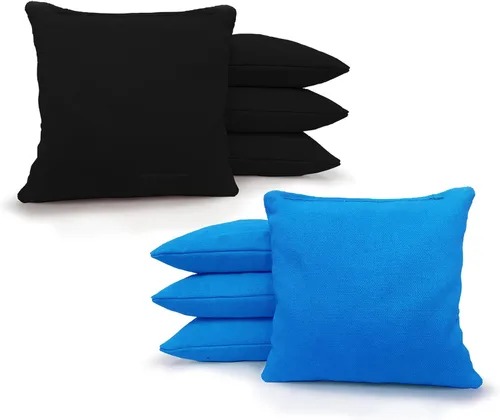 Miniatura 99 de Tailgating Pros Bolsas de cornhole reglamentarias – Juego de 8 – Relleno de maíz y hecho a mano, más de 25 opciones de color Negro/Violeta