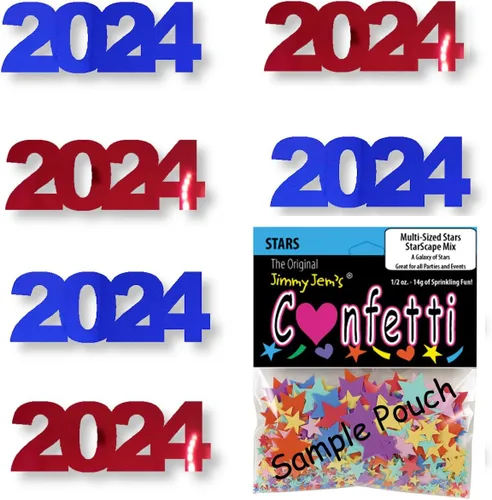 Miniatura 38 de Confetti Year 2024 Negro, Azul Royal Combo - 2 bolsas de media onza (1 oz)
