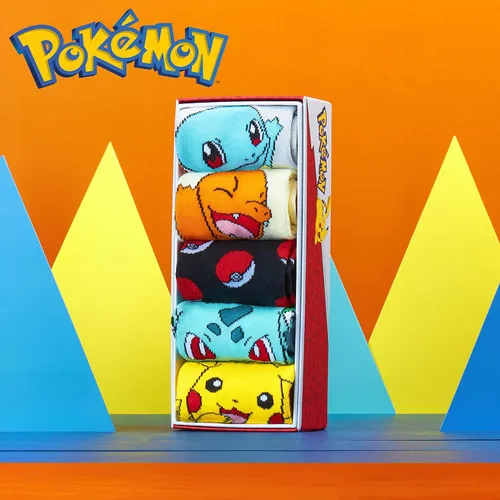 Miniatura 2 de Pokemon Paquete de 5 calcetines pikachu para niños, calcetines tobilleros elásticos y transpirables para niños, niñas, adolescentes y mujeres