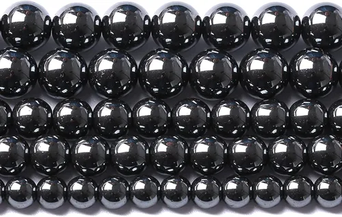 100 cuentas redondas sueltas de hematita negra de grado AAA para hacer joyas y pulseras
