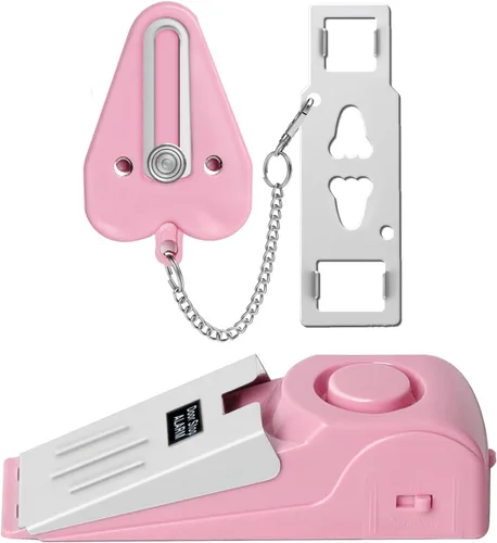 Juego de alarma portátil para cerradura de puerta y tope de puerta, kit de seguridad para el hogar, dispositivos de bloqueo de puerta de hotel de