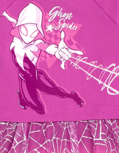 Miniatura 3 de Marvel Spider-Man Spider-Gwen Ghost Spider - Vestido de rizo francés para niñas pequeñas y grandes