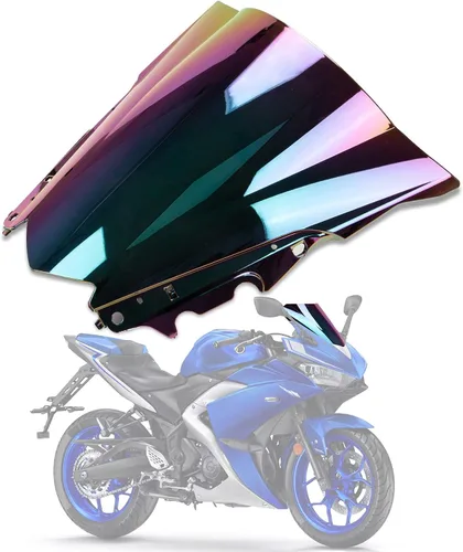 Miniatura 8 de PSLER Parabrisas Parabrisas Doble Burbuja para YZF R3 R25 2014-2018 2014 2015 2016 2017 2018 (Negro)