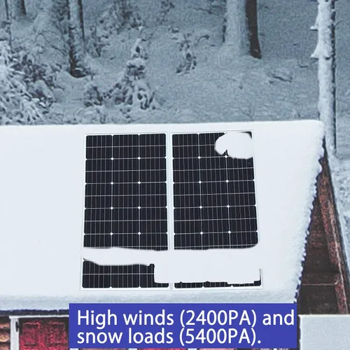 Miniatura 4 de Kit de panel solar de 200 W, 12 voltios/24 voltios, 2 módulos monocristalinos de 100 W, controlador de carga de 20 A para RV, barcos, remolques