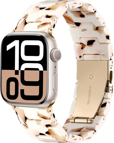 Miniatura 22 de Lerobo - Banda de resina compatible con Apple Watch Series 11/10/9/8/7 de 38mm 40mm 41mm 42mm 44mm 45mm 46mm 49mm, correa ligera de moda para iWatch