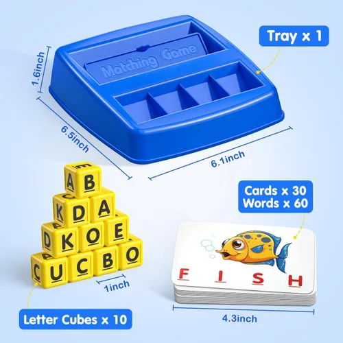 Miniatura 7 de HahaGift Juguetes educativos para niños de 3 a 5 años, juegos de aprendizaje de letras coincidentes, actividades ideales para regalo de Navidad
