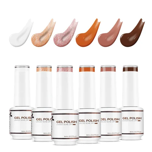 Miniatura 10 de Nicedeco Hema Free Cruelty Free - Esmalte de uñas de gel vegano sin crueldad, 6 unidades de 0.3 fl oz, color nude, rosa, blanco, kit de uñas de gel