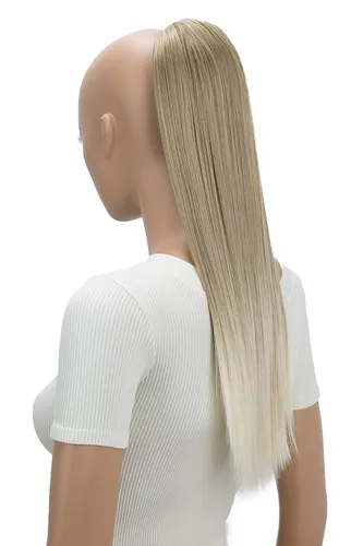 Miniatura 10 de CAISHA Extensión de cola de caballo de 22" con cordón voluminoso Straigtht negro-marrón PH503