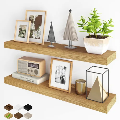 Miniatura 17 de Fun Memories Estantes flotantes para pared, estantes flotantes de 48 pulgadas de largo, juego de 1, estante colgante con soportes invisibles