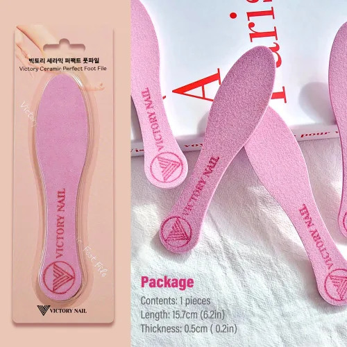 Miniatura 5 de 1PCS lima de pie rosa de cerámica de grano medio y áspero eliminación de callos de doble cara