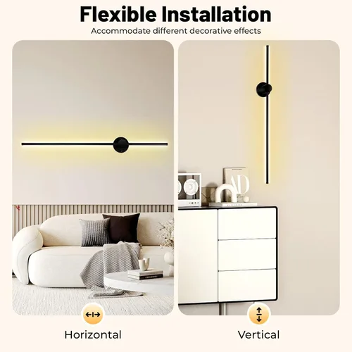 Miniatura 8 de Lámpara de pared LED moderna de 39 pulgadas y 20 W de largo, impermeable, IP65, blanco cálido, tira larga, apliques de montaje en pared, para sala