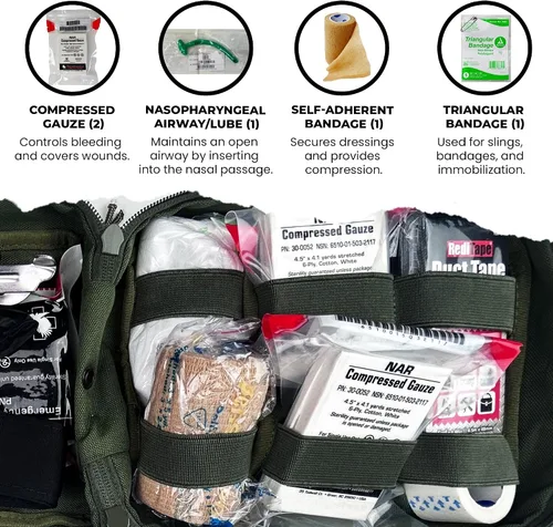 Miniatura 3 de IFAK (kit de primeros auxilios individual) Kit de trauma con torniquete CAT - Bolsa médica para táctica, al aire libre, senderismo, militares - Kit