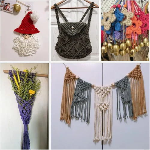 Miniatura 7 de JeogYong - Cordón de macramé de 0.157 pulgadas, cuerda natural de 4 hebras de algodón trenzado de 4 hebras para colgar en la pared, colgar plantas