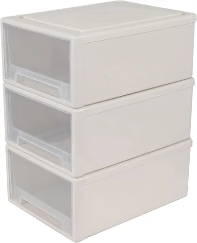 Miniatura 9 de Cajones de almacenamiento apilables de plástico de 13 cuartos de galón, 3 paquetes, unidad de cajón de almacenamiento de plástico