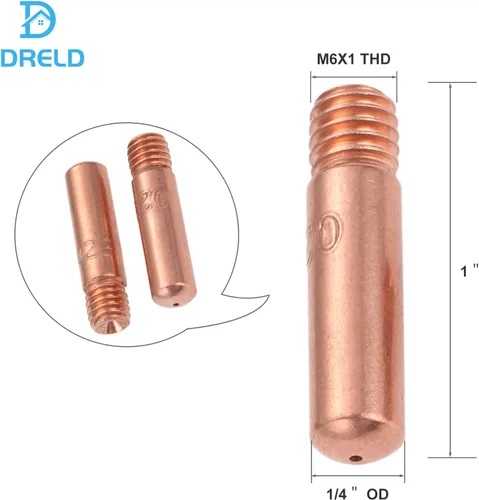 Miniatura 3 de 30 puntas de contacto de soldadura MIG 11-23 (0.023 pulgadas) de repuesto para pistola de soldadura Lincoln/Magnum 100L y Tweco Mini #1 MIG