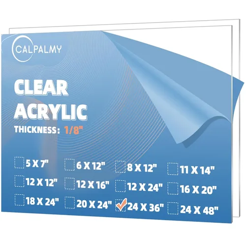 Miniatura 17 de CALPALMY Paquete de 2 hojas acrílicas transparentes grandes de 1/8 pulgadas de grosor, hojas de plexiglás precortadas de 36 x 48 pulgadas