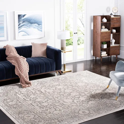 Miniatura 10 de SAFAVIEH Alfombra 8x10 - Colección Reflection - Grande - Gris Claro y Crema, Sin Desprendimiento y Fácil Limpieza, Ideal para Sala de Estar, Gris