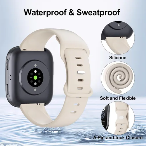 Miniatura 3 de Paquete de 3 correas deportivas de silicona compatibles con GloryFit T80/T70/T60/T50 Smartwatch, correa de repuesto suave e impermeable