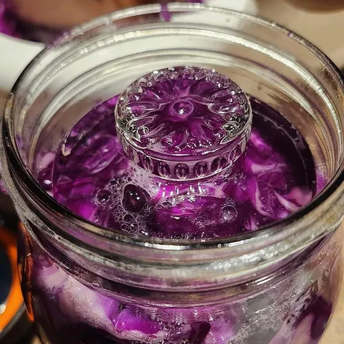 Miniatura 4 de Cedilis Paquete de 9 pesos de fermentación de vidrio con asas de fácil agarre, kit de tapas de fermentación de vidrio pesado para tarros Mason