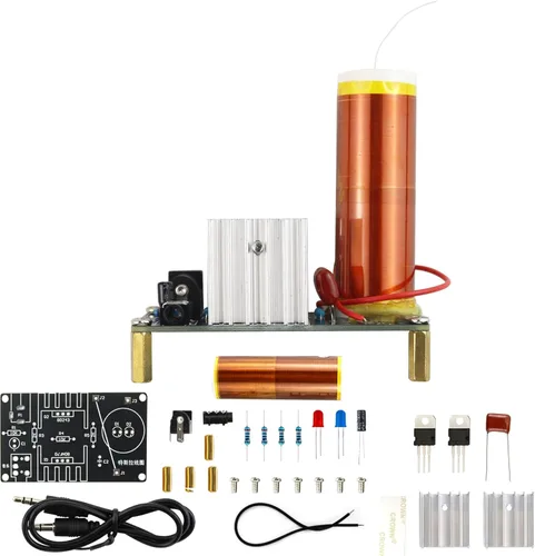 Miniatura 7 de Kit de práctica de soldadura, 5 proyectos electrónicos de bricolaje, kit de soldadura de bobina Tesla, kit de circuito enchufable para principiantes