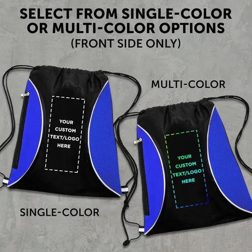 Miniatura 28 de DISCOUNT PROMOS Juego de mochilas con cordón no tejidas personalizadas de 10/50/100, paquete personalizado a granel