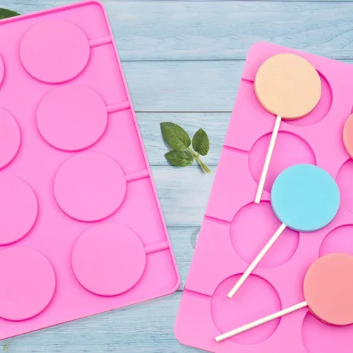 Miniatura 5 de Moldes de silicona para piruletas, moldes grandes de 8 capacidades, moldes redondos de chocolate duro, moldes de hielo, ideales para piruletas