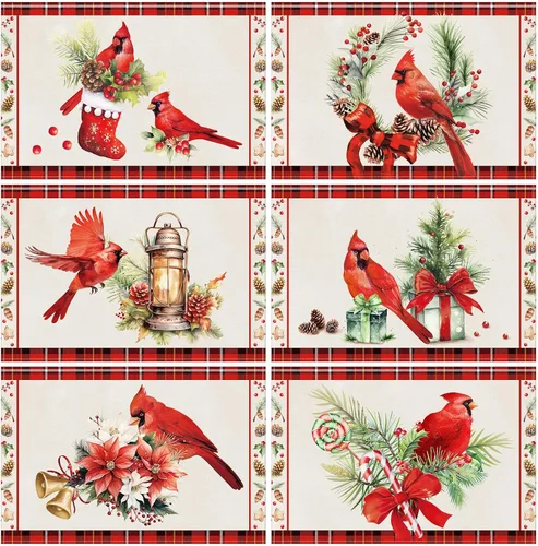 Miniatura 8 de Hushee - Juego de 6 manteles individuales de Navidad, 30 x 45 cm, manteles individuales lavables para mesa de comedor, manteles navideños